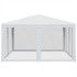 Carpa para fiestas con 8 paredes de malla HDPE blanco 4x4