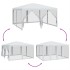 Carpa para fiestas con 8 paredes de malla HDPE blanco 4x4