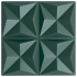 Paneles de pared 48 uds XPS origami verde 50x50 cm 12