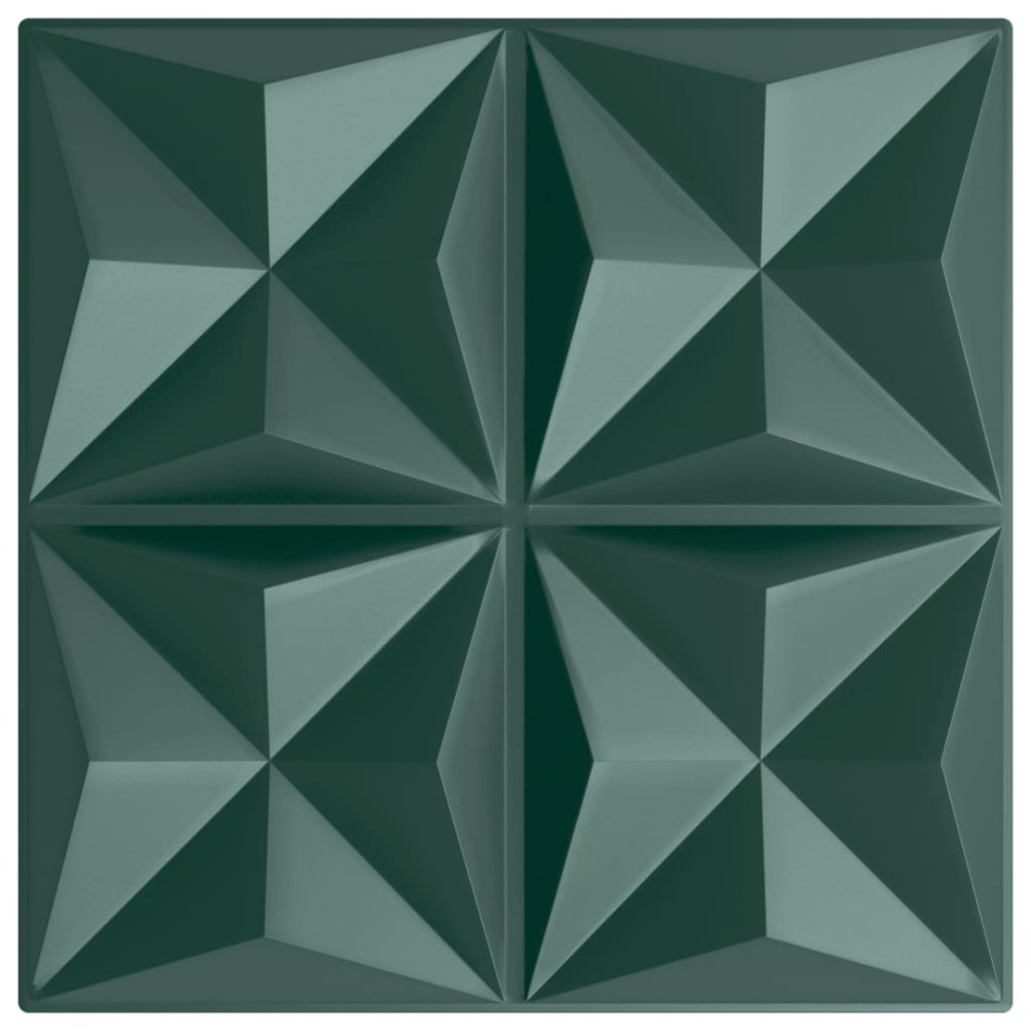 Paneles de pared 48 uds XPS origami verde 50x50 cm 12