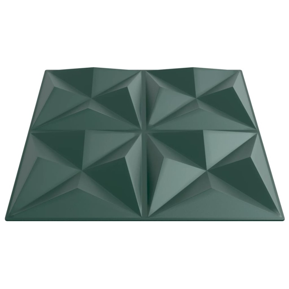 Paneles de pared 48 uds XPS origami verde 50x50 cm 12