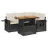Set de muebles de jardín 5 pzas y cojines ratán sintético