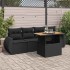 Set de muebles de jardín 5 pzas y cojines ratán sintético