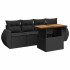 Set de muebles de jardín 5 pzas y cojines ratán sintético