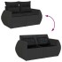 Set de muebles de jardín 5 pzas y cojines ratán sintético