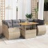 Set sofás de jardín 7 piezas y cojines ratán sintético