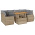 Set sofás de jardín 7 piezas y cojines ratán sintético
