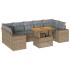 Set de sofás de jardín y cojines 8 piezas ratán sintético