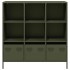 Aparador acero verde oliva 101,5x39x103,5
