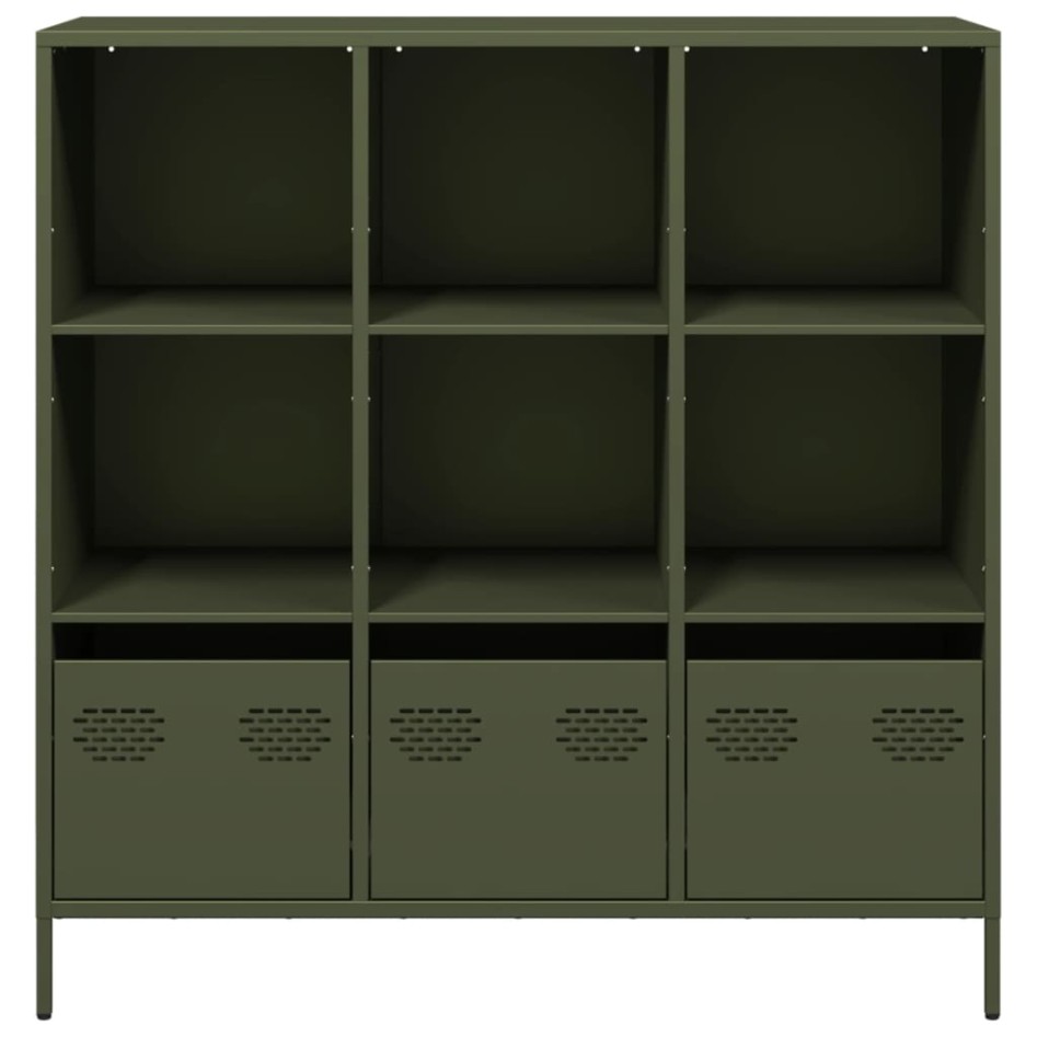 Aparador acero verde oliva 101,5x39x103,5