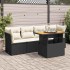 Set de muebles de jardín 5 pzas y cojines ratán sintético