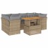 Set sofás de jardín 7 piezas y cojines ratán sintético