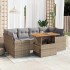 Set sofás de jardín 7 piezas y cojines ratán sintético