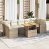 Set de sofás de jardín y cojines 8 piezas ratán sintético
