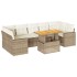 Set de sofás de jardín y cojines 8 piezas ratán sintético
