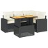 Set de muebles de jardín 5 pzas y cojines ratán sintético