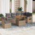 Set sofás de jardín 7 piezas y cojines ratán sintético