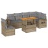 Set sofás de jardín 7 piezas y cojines ratán sintético