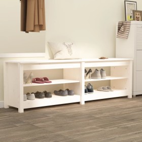 Banco zapatero de madera maciza de pino blanco 160x36,5x50