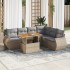 Set sofás de jardín 7 piezas y cojines ratán sintético