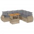 Set sofás de jardín 7 piezas y cojines ratán sintético