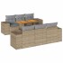 Set sofás de jardín 7 piezas y cojines ratán sintético