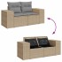 Set sofás de jardín 7 piezas y cojines ratán sintético