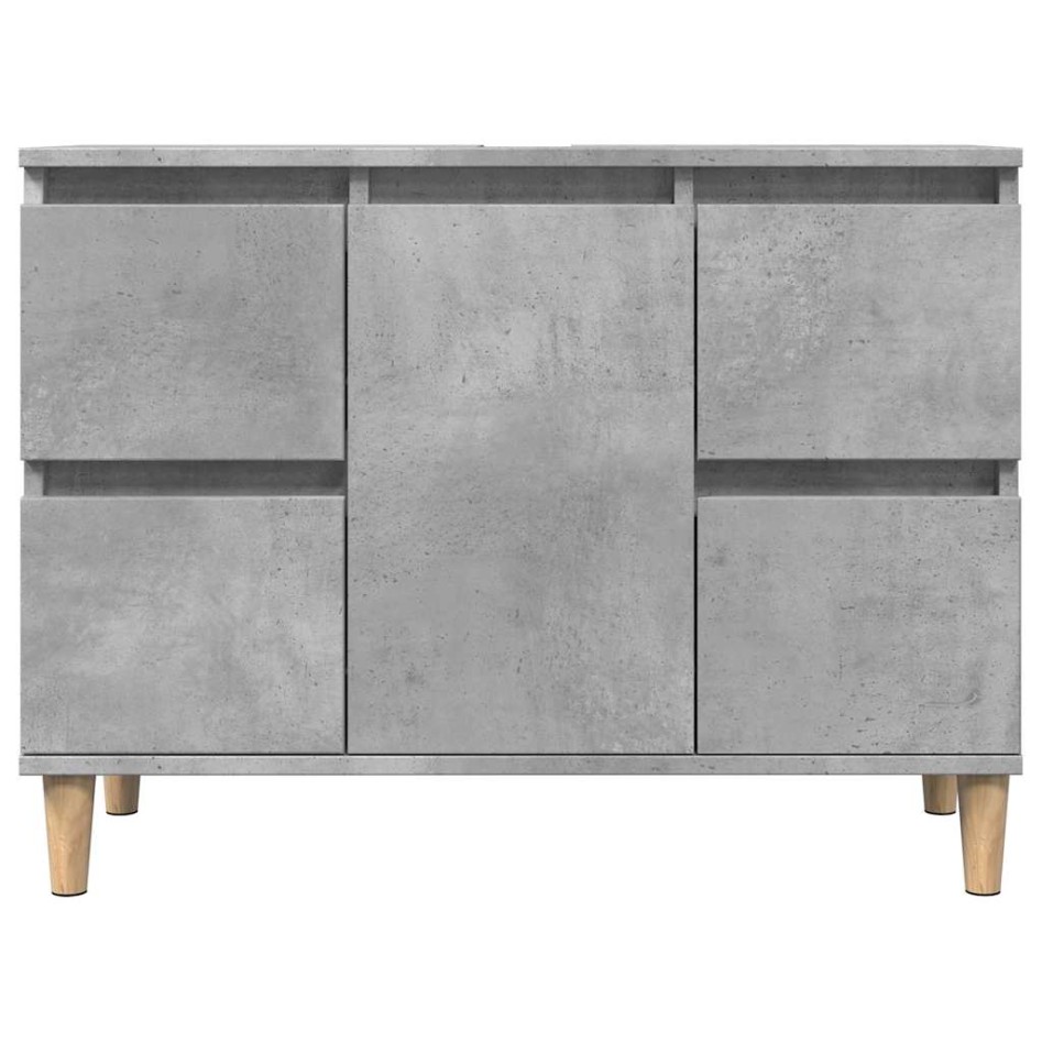 Set muebles de baño 2 piezas madera contrachapada gris