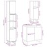 Set muebles de baño 2 piezas madera contrachapada gris