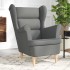 Sillón de tela gris oscuro 74x84x100