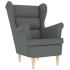 Sillón de tela gris oscuro 74x84x100