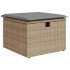 Juego de sofás jardín con cojines beige 10 pzas ratán