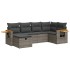 Set de muebles de jardín 6 pzas y cojines ratán sintético