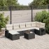 Set de sofás de jardín y cojines 8 piezas ratán sintético