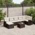Set sofás de jardín 8 piezas y cojines ratán sintético