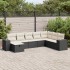 Set de sofás de jardín y cojines 8 piezas ratán sintético