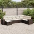 Set sofás de jardín 8 piezas y cojines ratán sintético