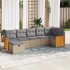 Set sofás de jardín 7 piezas y cojines ratán sintético