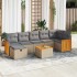 Set de sofás de jardín y cojines 8 piezas ratán sintético