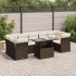Set sofás de jardín 8 piezas y cojines ratán sintético