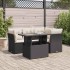 Set de muebles de jardín 5 pzas y cojines ratán sintético