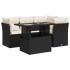 Set de muebles de jardín 5 pzas y cojines ratán sintético