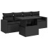 Set de muebles de jardín 5 pzas y cojines ratán sintético