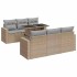 Set sofás de jardín 7 piezas y cojines ratán sintético