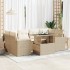 Set sofás de jardín 7 piezas y cojines ratán sintético