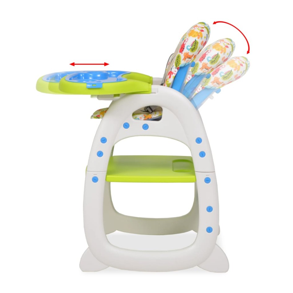 Trona convertible 3 en 1 con mesa azul y