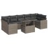 Set de sofás de jardín y cojines 8 piezas ratán sintético