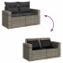 Set de sofás de jardín y cojines 8 piezas ratán sintético