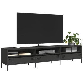 Mueble para TV acero laminado en frío negro 202x39x43,5