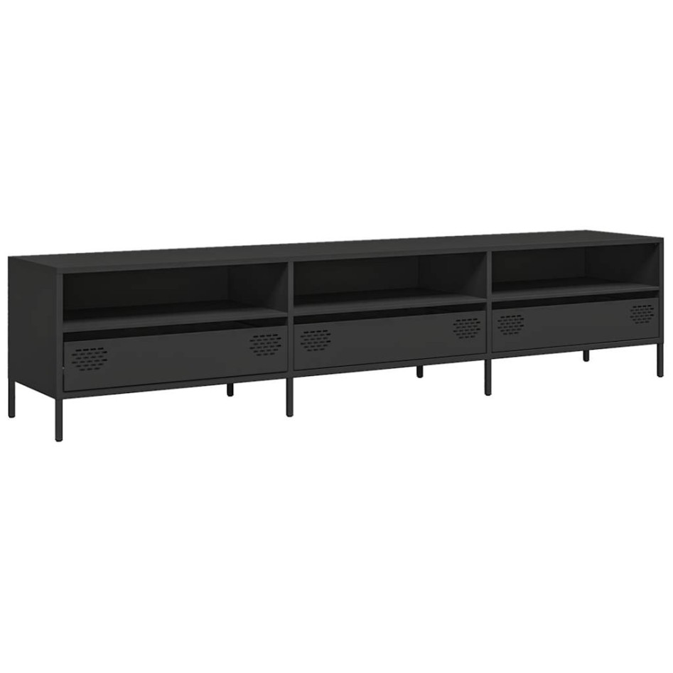 Mueble para TV acero laminado en frío negro 202x39x43,5